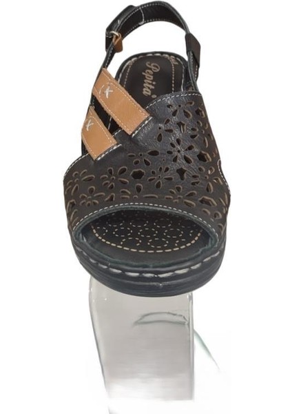 Pepita 9257 Dolgu Topuk Ortopedik Deri Kadın Sandalet indirimleri