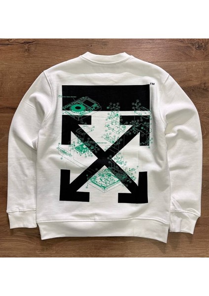 FW21 Desen Baskılı Uzun Kollu Yuvarlak Yaka Versiyon Sweatshirt OMAB001G21JER0011059