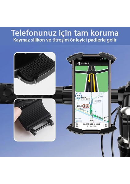 MT28 Kilit Sistemli Motor ve Bisiklet Telefon Tutucu Tek El Kullanım Yatay ve Dikey Kullanılır