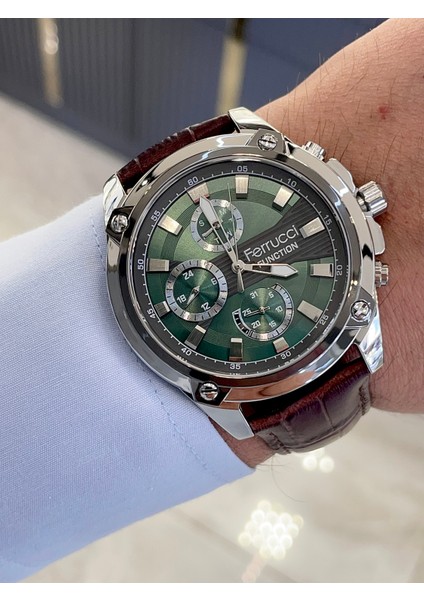 Kordonu Kahverengi Deri Fonksiyonlu Erkek Kol Saati modelleri