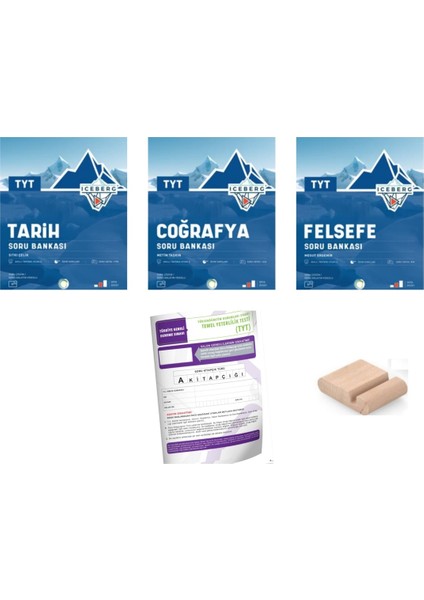 TYT Iceberg Tarih Soru Bankası - Coğrafya Soru Bankası - Felsefe Soru Bankası + TYT Deneme - Telefon Tutucu