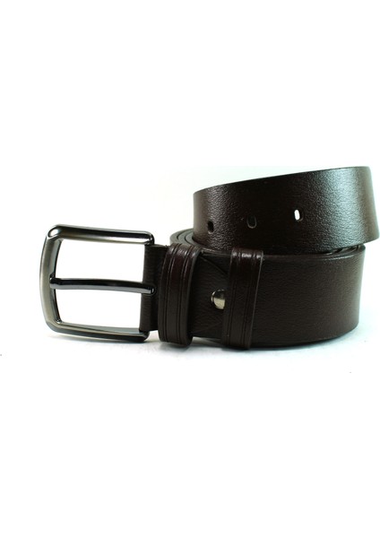 Büyük Beden Deri Kemer Kahve Spor Düz 83010