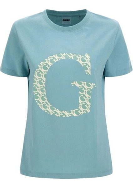 Kadın Guess G Logolu T-Shirt - Mint Yeşili