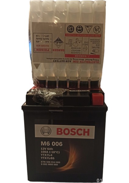 M6 YTX7L-4 - YTX7L-BS Bosch Akü