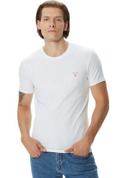 Erkek Guess Cn Ss Core T-Shirt - Beyaz