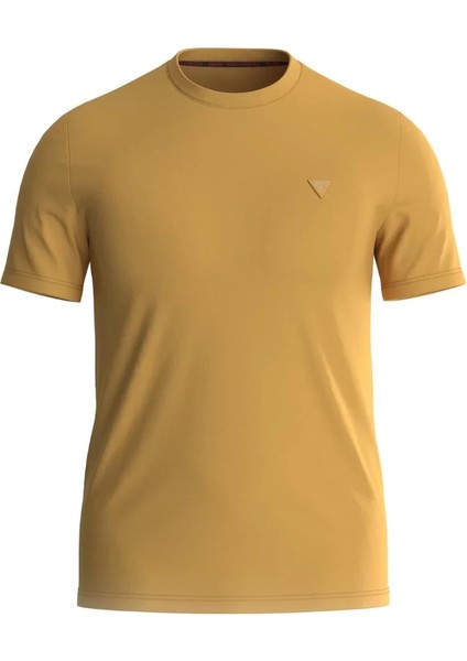 Erkek Küçük Üçgen Logolu Esnek T-Shirt - Gold