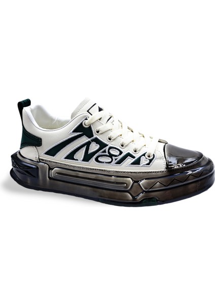 Avangart M20036 Deri Özel Tasarım Erkek Beyaz Sneaker Ayakkabı