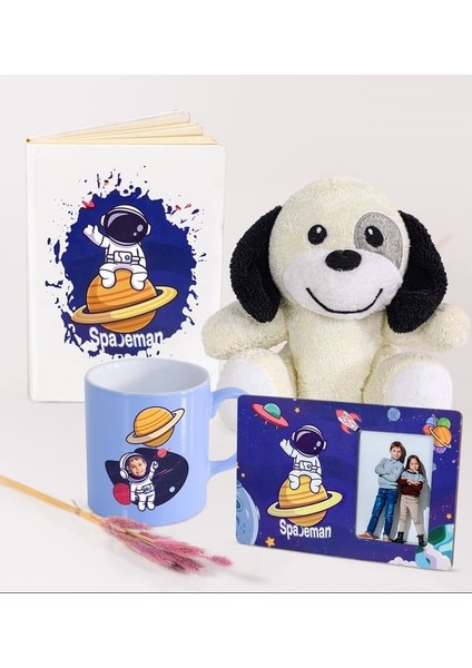 Astronot Çerçeve & Astronot Defter & Sevimli Pelüş