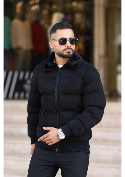 Erkek Süet Şişme Mont