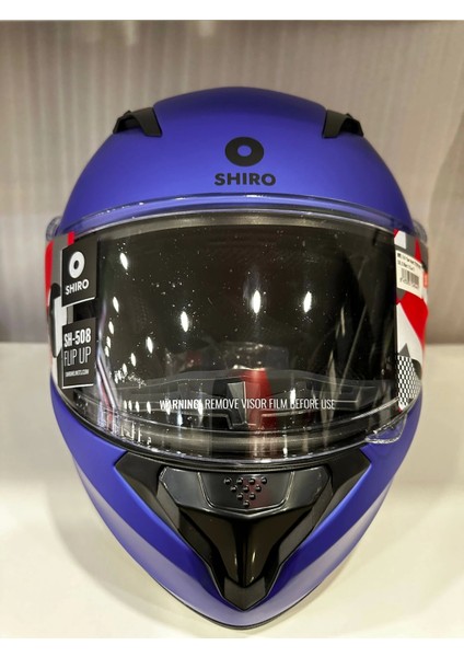Kask Shıro SH-508 Mat Mavi Çene Açılır