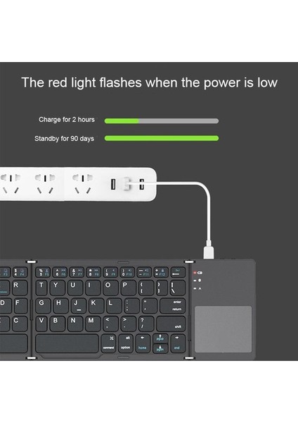 Insignia Flex 11.6" Uyumlu Kablosuz Bluetooth Touchpad'li Şarj Edilebilir Katlanabilir Klavye