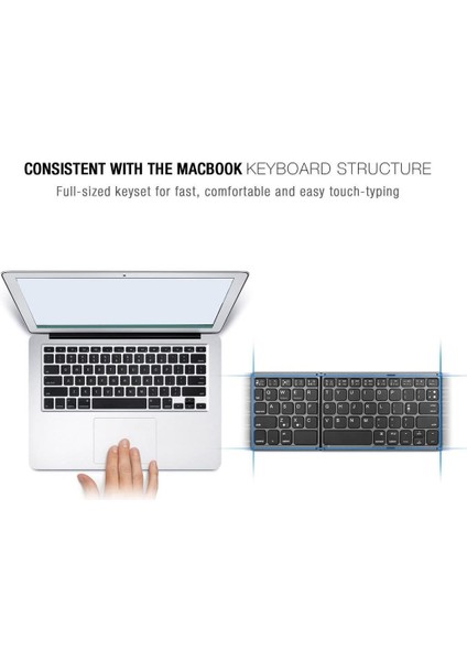 Philips M9 Mtk MT6762 10.1" Uyumlu Kablosuz Bluetooth Touchpad'li Şarj Edilebilir Katlanabilir Klavye