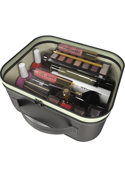Make Up Bag Makyaj Çantası - Şeffaf Kapaklı Makyaj Organizeri