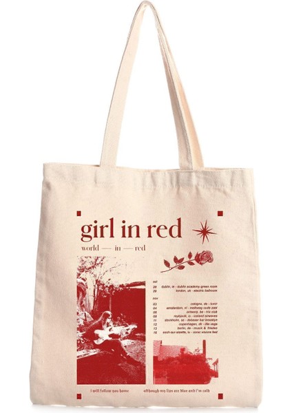 Casual/günlük Girl In Red Bez Çanta Hayır Parça Mevcut Değil Bej 1'li Type4 Basic Baskılı Dokuma Tü