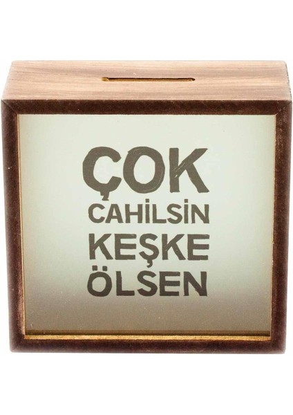 El yapımı ahşap ve cam tasarımlı şık kumbara, dekoratif ve kullanışlı hediye seçeneği