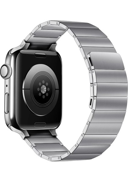 Apple Watch Uyumlu Ultra 49MM KR404 Huks Kordon - Gümüş 13