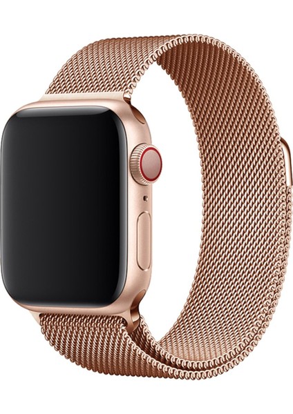 Apple Watch Uyumlu 42MM Metal Mıknatıslı Kordon - Bakır 13