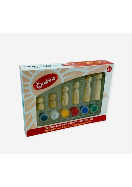 13 Parça Dekoratif Peg Aile Boyama Seti modelleri
