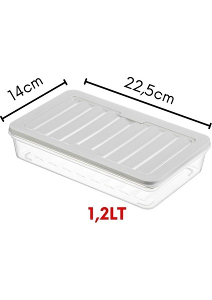 2'Li Set 1200 Ml Freshbox Mikrodalga Ve Difrize Uygun Saklama Kabı Krem