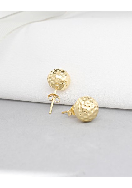 18K Serie Oro Dövme Küre Kadın Gümüş Küpe 9 mm fiyatları