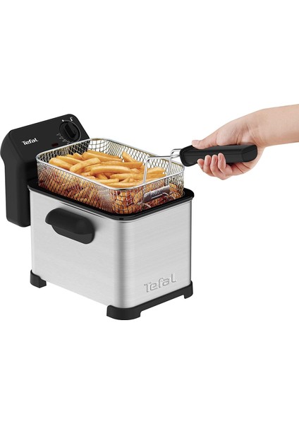 FR5030 Family Pro Erişimli Fritöz, 3000 W, Siyah Paslanmaz Çelik