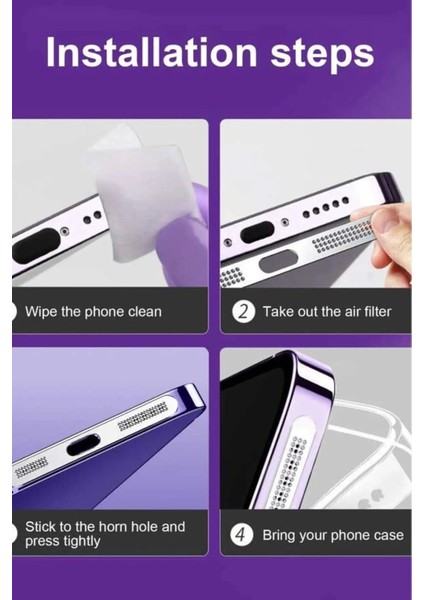 iPhone 12 - 15 Arası Tüm Modeller Ile Uyumlu Hoparlör Toz, Kir Kapama ve Koruma Metal Bant modelleri