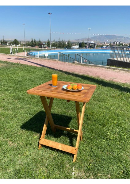 Ahşap Katalnır Bahçe Balkon Masası