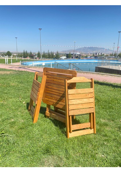 Ahşap Katalnır Bahçe Balkon Masası