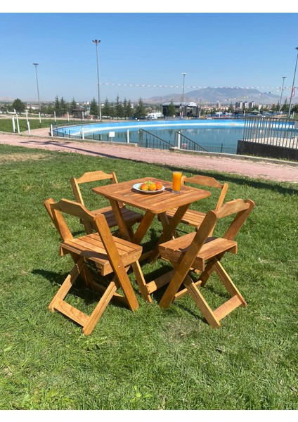 Ahşap Katlanır Bahçe Balkon Sandalyesi