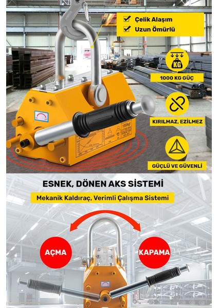 Staxx Power Yeni Nesil 1 Ton Kapasiteli Manyetik Kaldıraç Manyetik Mıknatıs Vinç N42 Güçlü Neodyum Mıktanıs