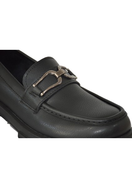 Shoemix Kadın Loafer Siyah Tokalı Günlük Ayakkabı modelleri