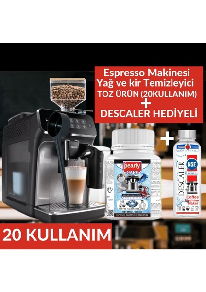 Ev Tipi Tüm Espresso Makinesi Modellerine Uygun Kahve Yağ ve Kir Temizleyici Descaler Hediyeli