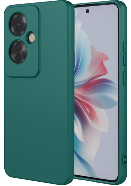 Oppo Reno 11F Kılıf First Silikon - Koyu Yeşil 13