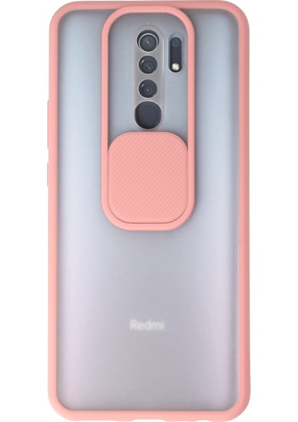 Xiaomi Redmi 9 Kılıf Palm Buzlu Kamera Sürgülü Silikon - Pembe 13