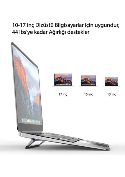 Lc 344 Ayarlanabilir Laptop Telefon Tutucu - Gümüş 13