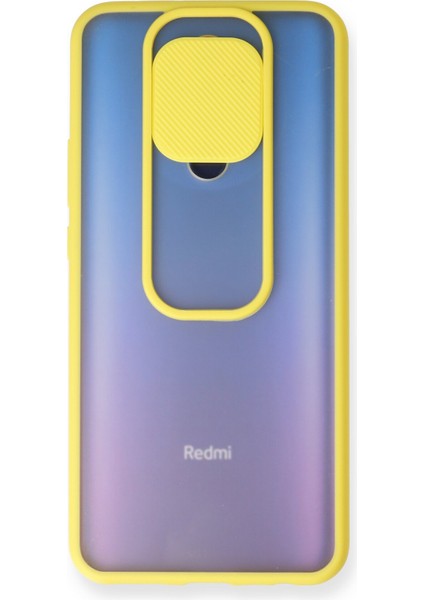 Xiaomi Redmi 9 Kılıf Palm Buzlu Kamera Sürgülü Silikon - Sarı 13