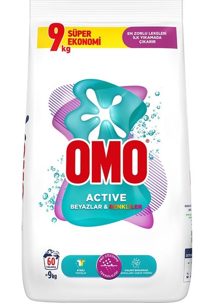 Toz Active Fresh Toz Çamaşır Deterjanı Renkliler Leke Çıkarıcı 9 kg X1 Hasır Sepet Hediye