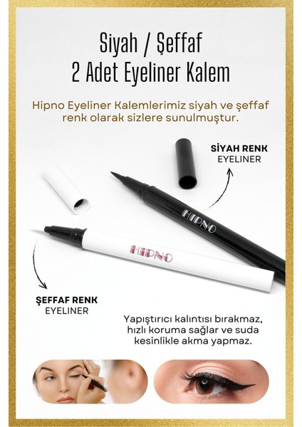 Uzunluk Takma Kirpik Seti 6farklı Model Kalem 2 Adet Kalem(Siyah-Şeffaf)Yapıştırıcılı (Aparat Hediy