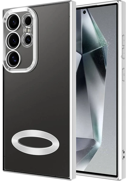 Galaxy S24 Ultra Uyumlu 3D Kamera Lens Korumalı Logo Gösteren Kenarları Renkli Arkası Şeffaf Sararmaz Kılıf