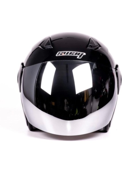 Kask SW-733 Parlak Siyah Aynalı Camlı