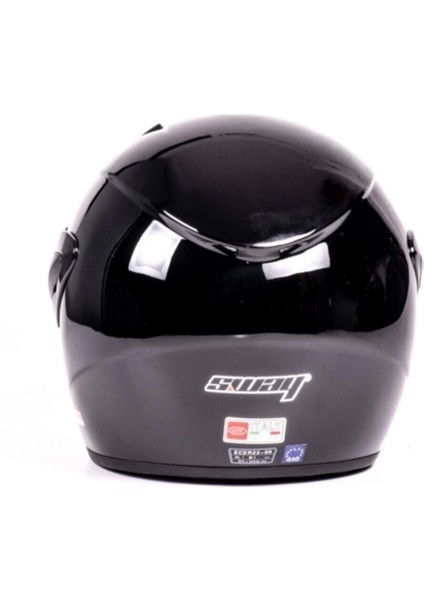 Kask SW-733 Parlak Siyah Aynalı Camlı