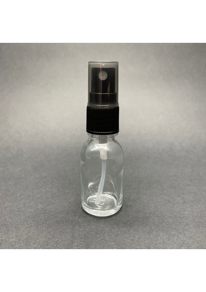 15 ml Şeffaf Cam Şişe Siyah Spreyli , 15CC Şeffaf Spreyli Boş Şişe x 6 Adet