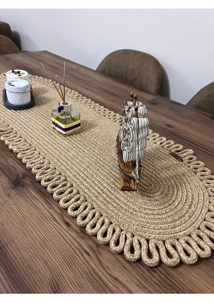 Kenarjüt Trikotlu Oval Amerikan Servis Takımı, 35x100 cm, şık ve kullanışlı yemek seti fiyatları