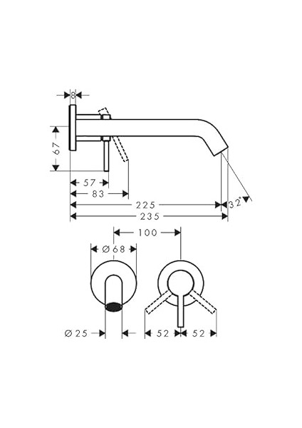 Tecturıs S Tek Kollu Lavabo Bataryası 22,5 Eco Smart Krom 73351000