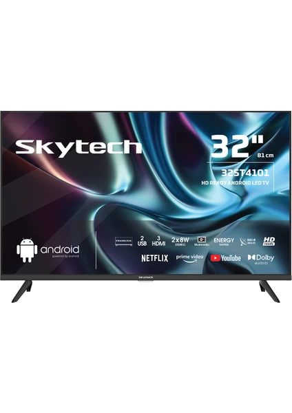 32ST4101 32" 82 Ekran Uydu Alıcılı HD Smart Android  LED TV