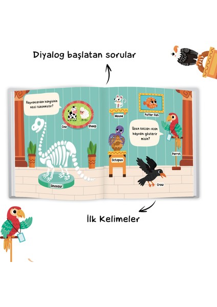 İlk Kelimeler Müzesi - Hayvanlar (İngilizce Destekli Kitap ve Yapboz Seti)