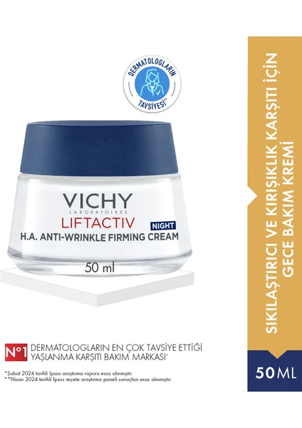 Liftactiv Sıklaştırıcı ve Kırşıklık Karşıtı İçin Gece Bakım Kremi- 50 ML