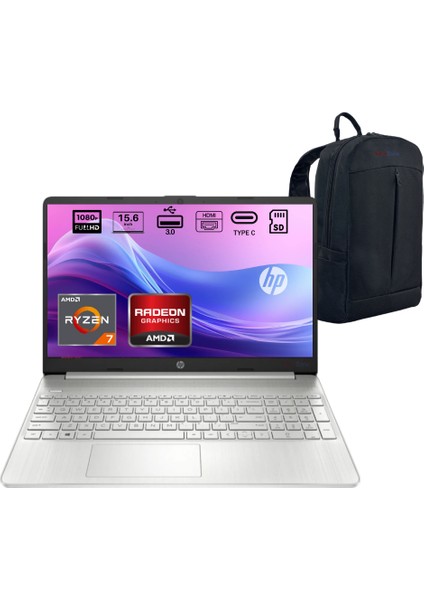 Hp Amd Ryzen 7 5700U 8gb 512GB SSD 15.6" Fhd WIN11 Dizüstü Bilgisayar 4H0J2EAWZ1 - Webzone Çanta