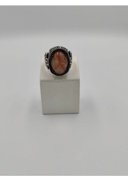 Kapşon Sıkma Talşı Yan Kolları Oniks Taşlı Erkek Yüzüğü 26 mm 925 Ayar Gümüş Yüzük fırsatları