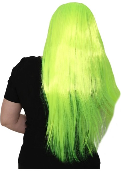 Uzun Kahküllü Kanekalon Fiber Sentetik Peruk / Neon Sarı modelleri